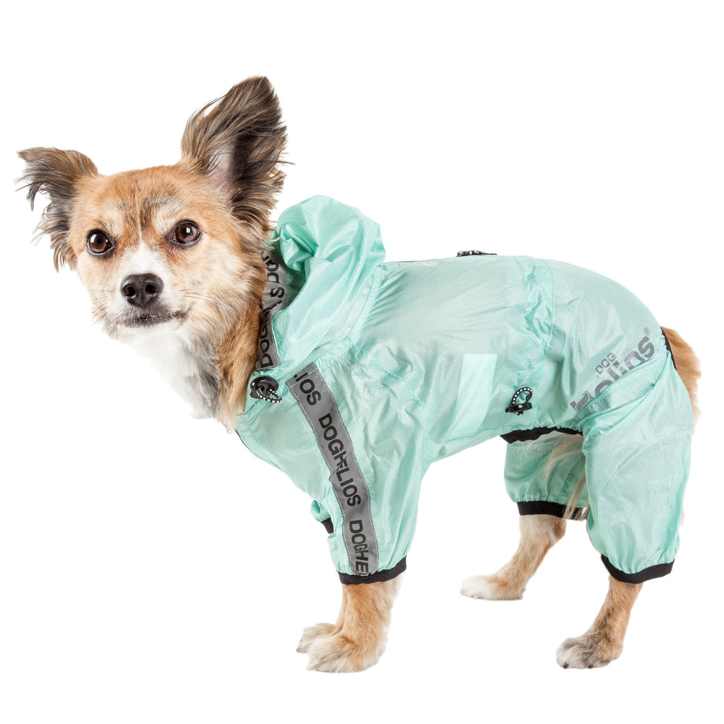 Waterproof Full-Body Dog Raincoat with Reflective Details