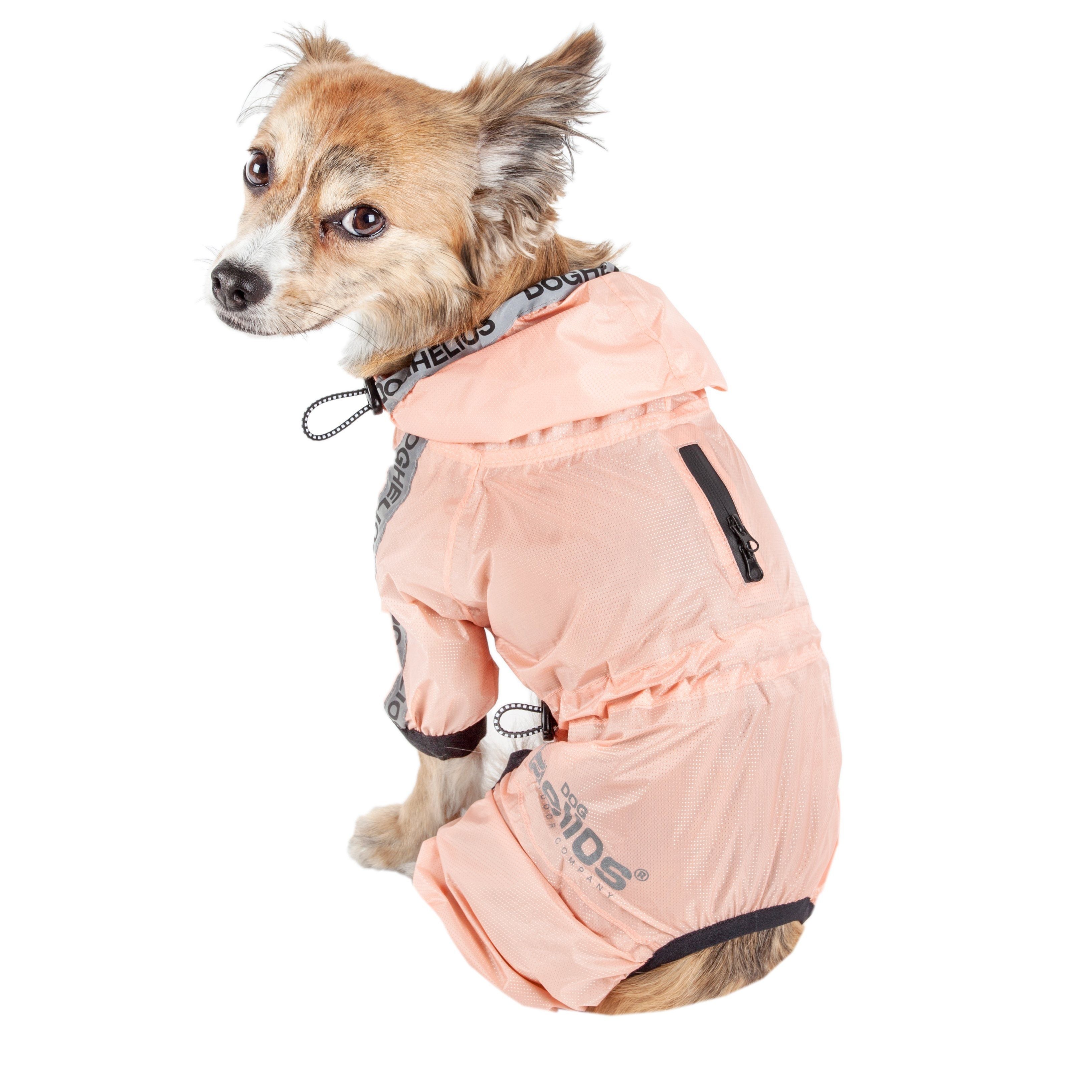 Waterproof Full-Body Dog Raincoat with Reflective Details