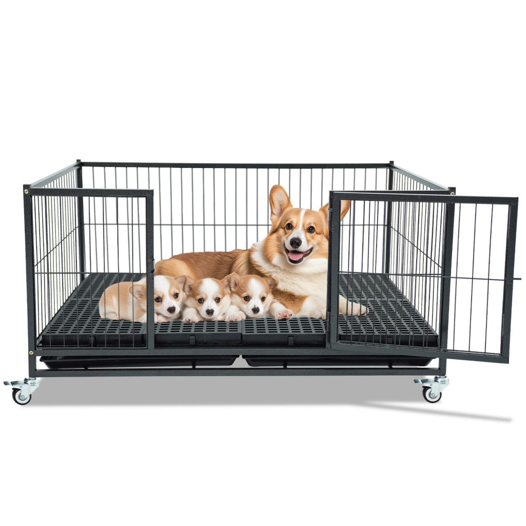 Whelping Pen with 360° Mesh Panels and Lockable Wheels