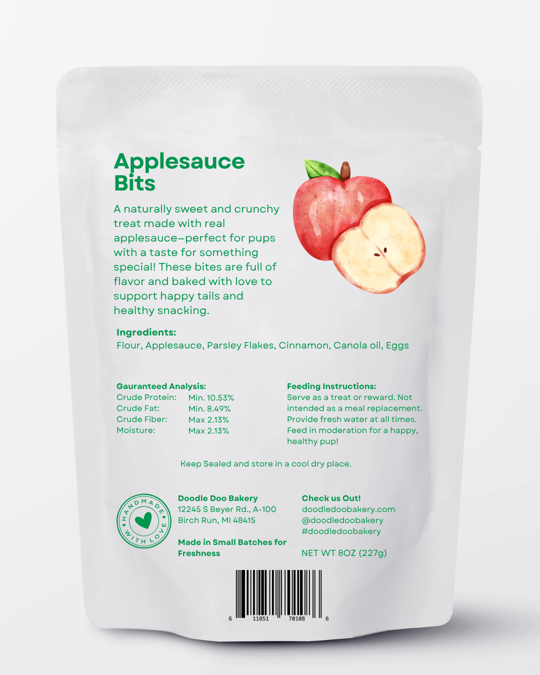 Apple Bits Dog Biscuits with Applesauce and Cinnamon