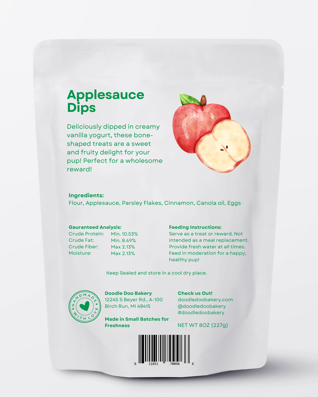 Apple Bones Dog Treats with Vanilla Yogurt Coating