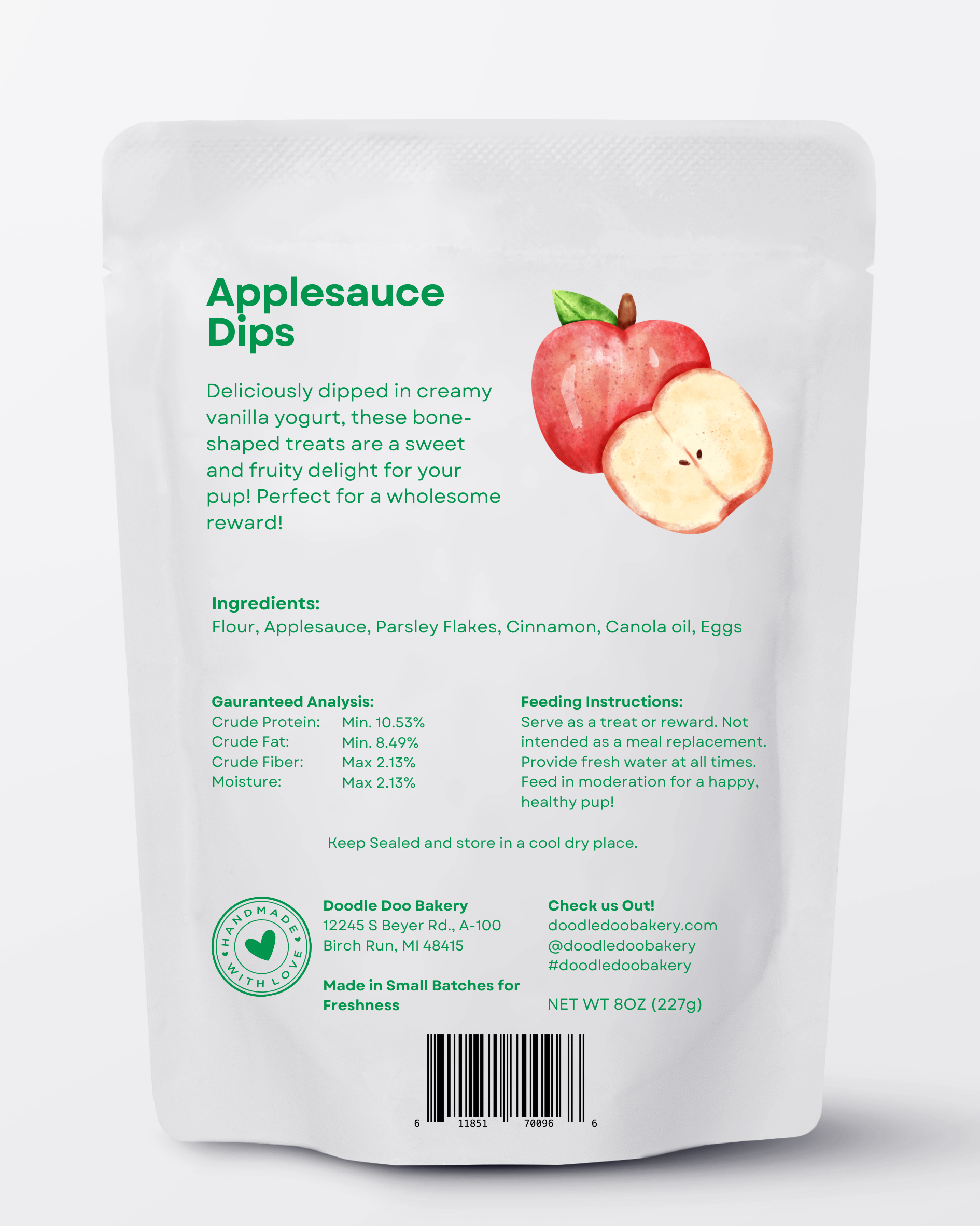 Apple Bones Dog Treats with Vanilla Yogurt Coating