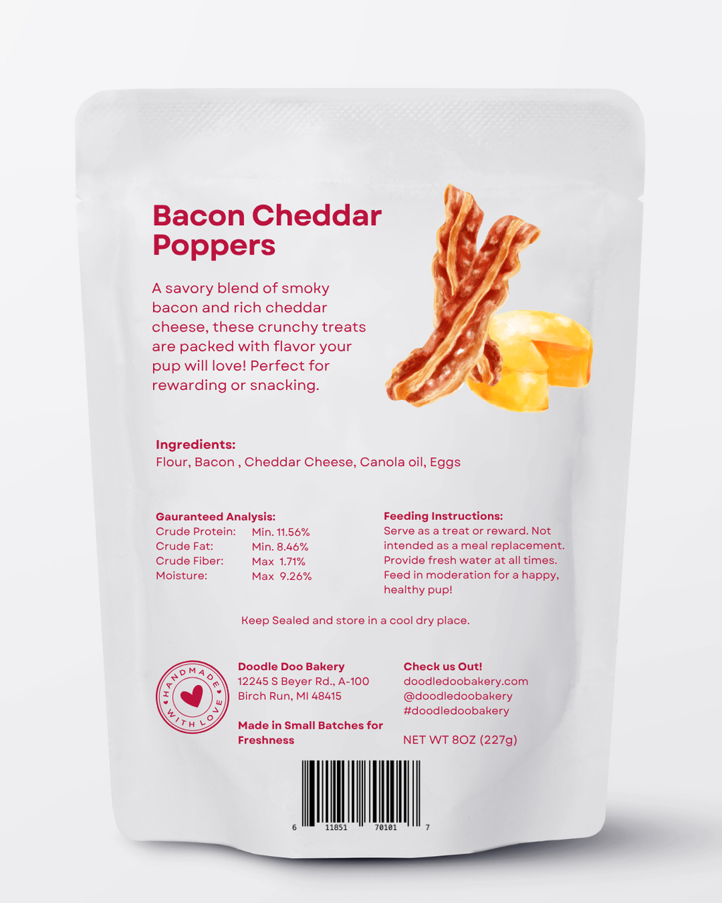 Cheddar Cheese & Bacon Oven-Baked Dog Treats