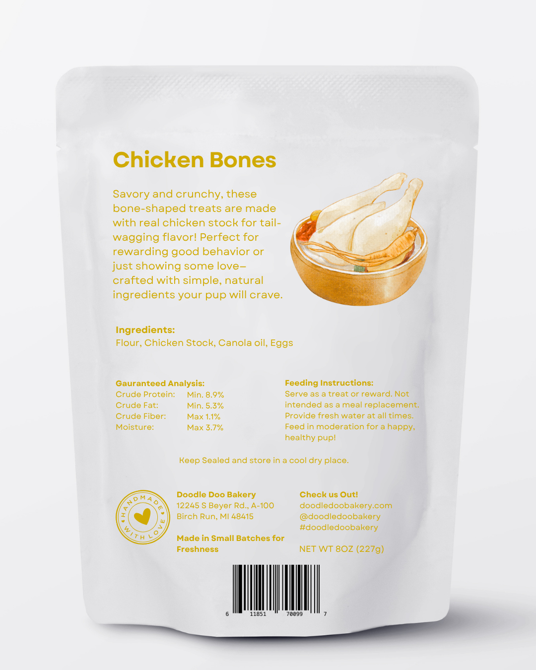 Crunchy Chicken Dog Treats with Natural Ingredients