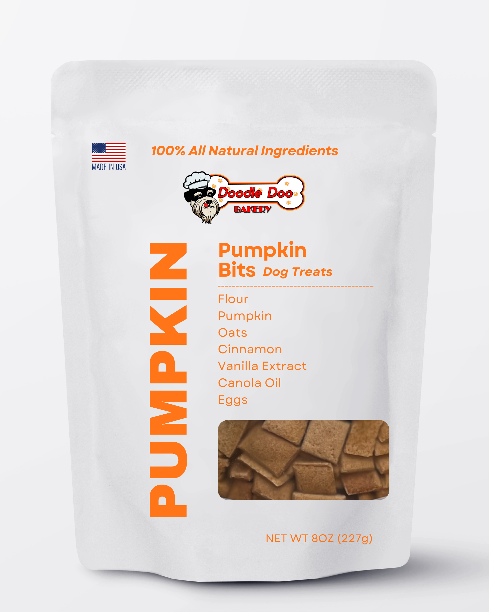 Pumpkin Bits Dog Biscuits with Oats and Cinnamon