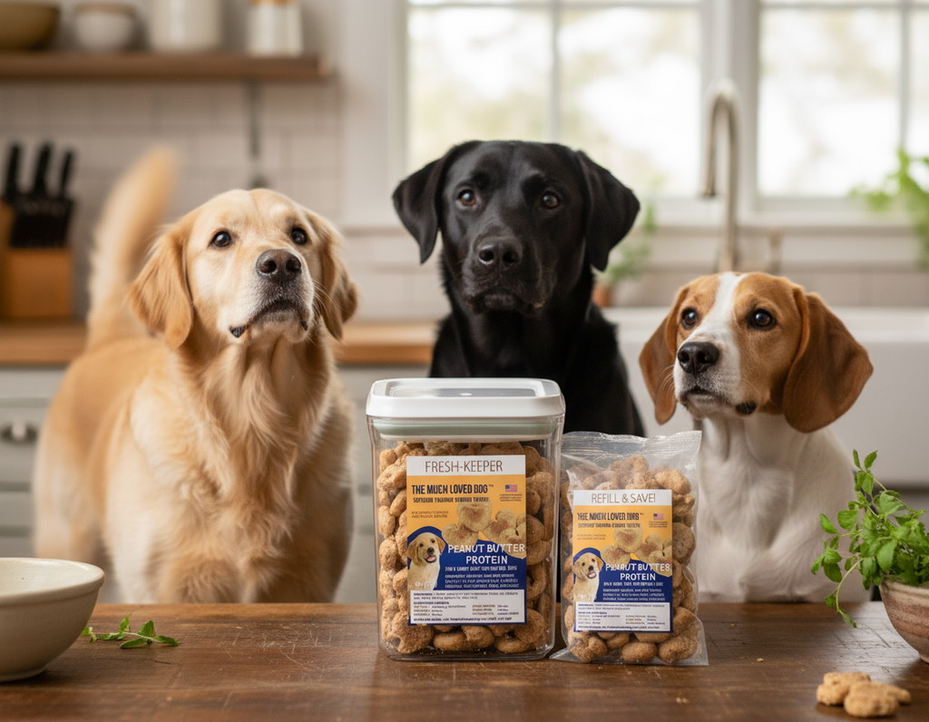 Dog Training Treats with California Peanut Butter, Fresh-Keeper Canister