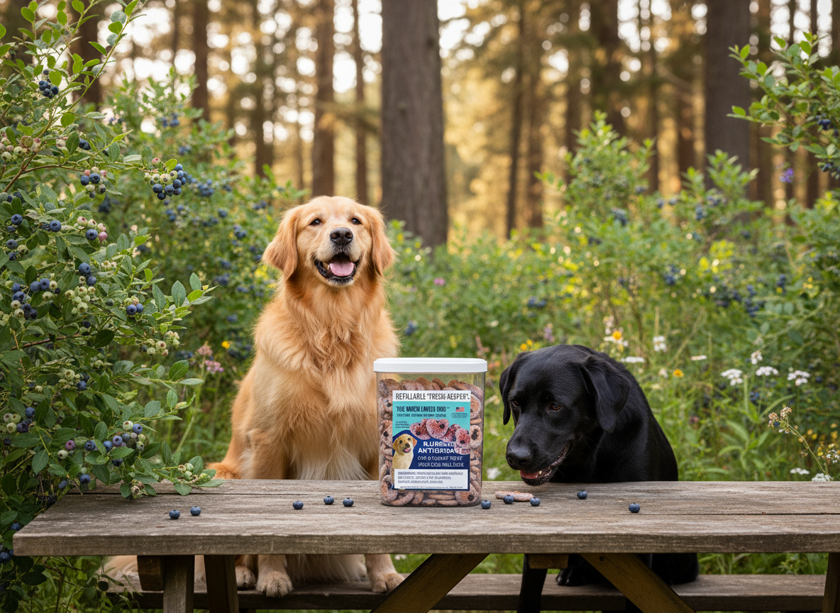 Blueberry Burst Dog Treats with Oat & Garbanzo Bean Flour
