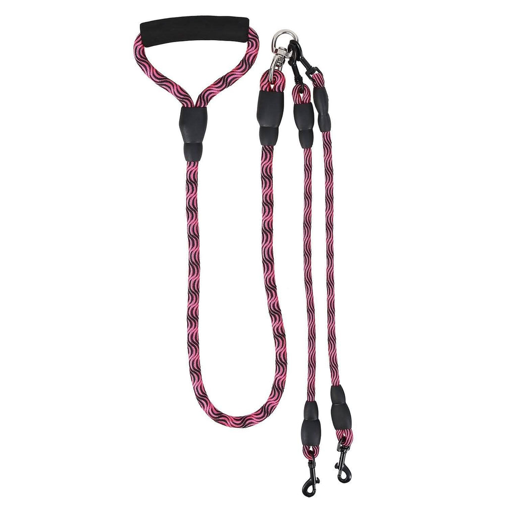 Double Dog Leash No-Tangle Swivel Coupler with Padded Handle