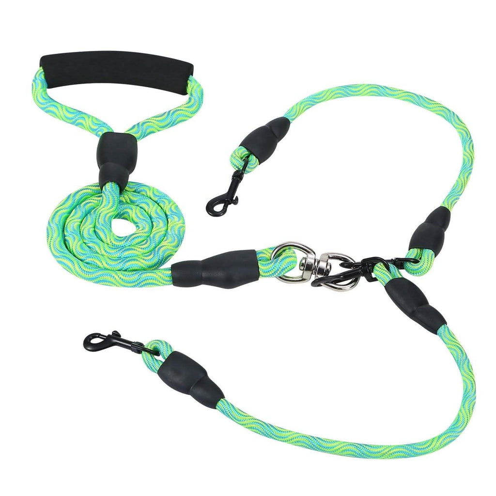 Double Dog Leash No-Tangle Swivel Coupler with Padded Handle