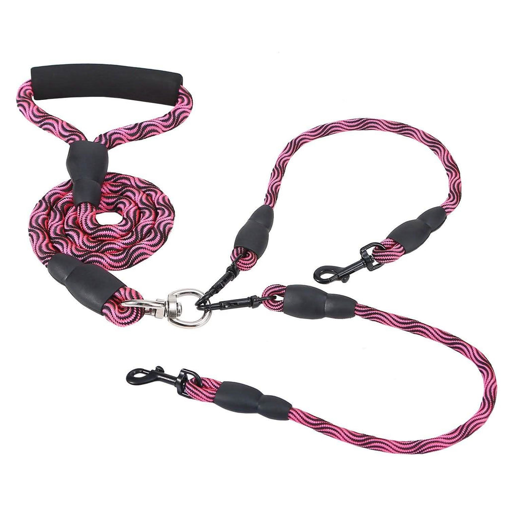 Double Dog Leash No-Tangle Swivel Coupler with Padded Handle