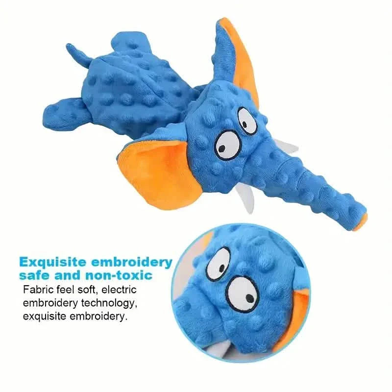 Durable Squeaky Elephant Plush Dog Toy