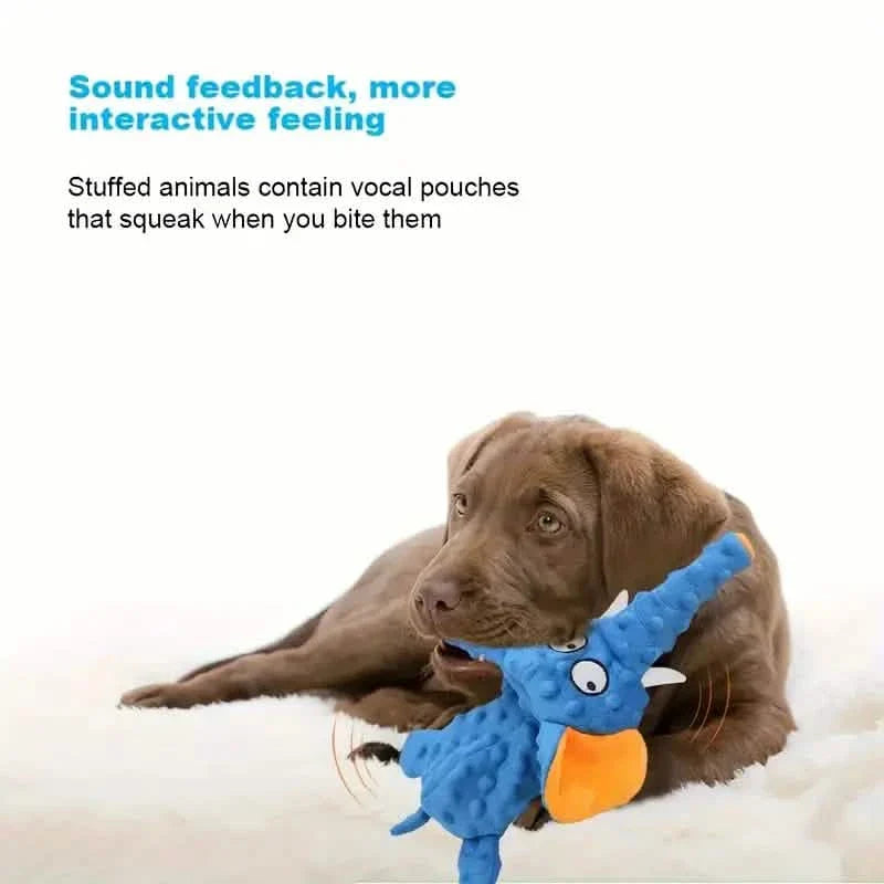 Durable Squeaky Elephant Plush Dog Toy