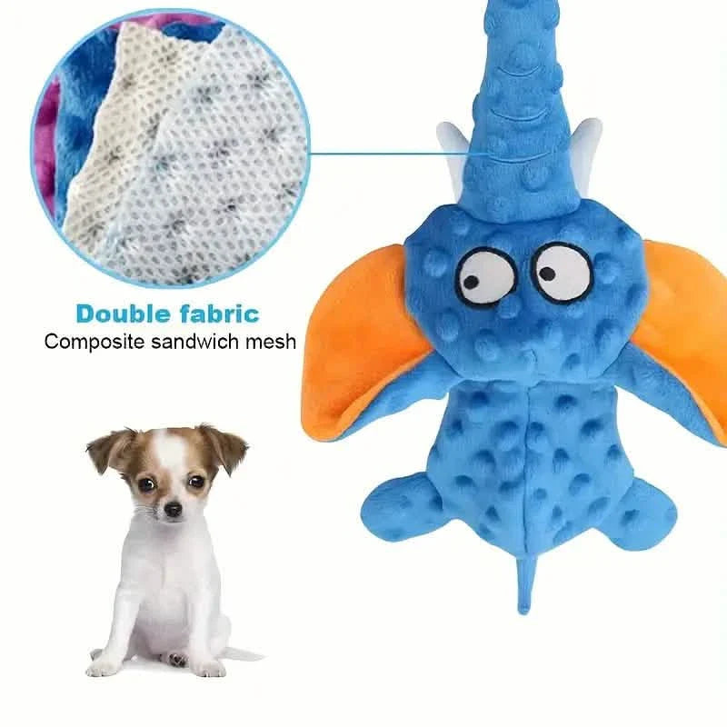 Durable Squeaky Elephant Plush Dog Toy