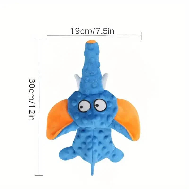 Durable Squeaky Elephant Plush Dog Toy