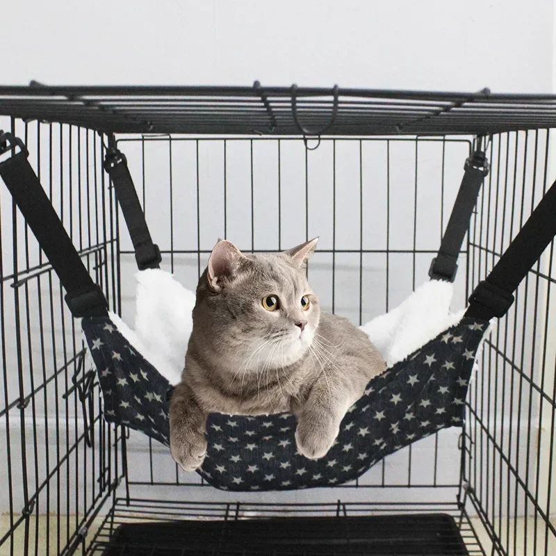 Flannel Cat Hammock with Plastic Hooks, Multiple Sizes