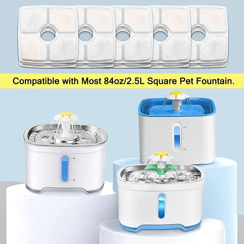 Replacement Filters for 84oz/2.5L Square Pet Fountains, Pack of 10