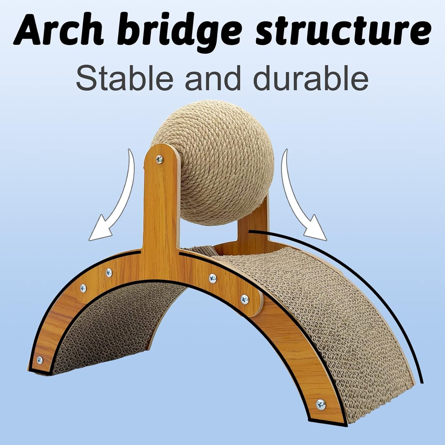 2-in-1 Small Pet Scratcher with Rotating Sisal Ball and Cardboard Pad