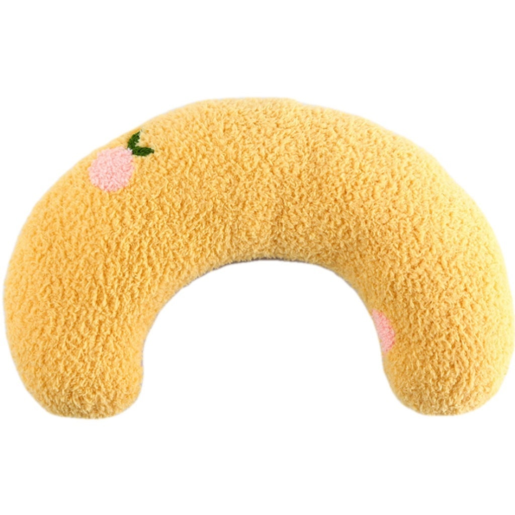 Plush Half-Donut Pet Bed for Cats and Small Dogs, 27 x 17 cm