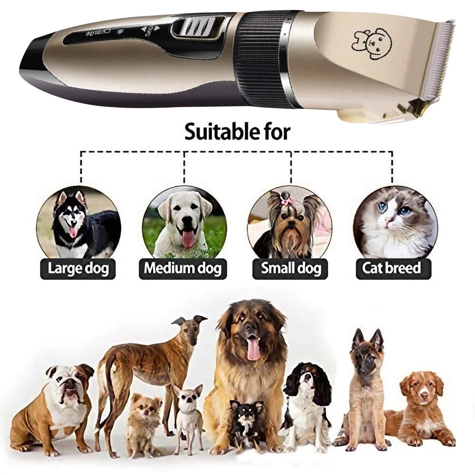 Rechargeable Quiet Dog Clippers Grooming Kit