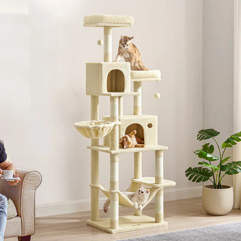 78" Multi-Tier Cat Tree with Condos and Perches