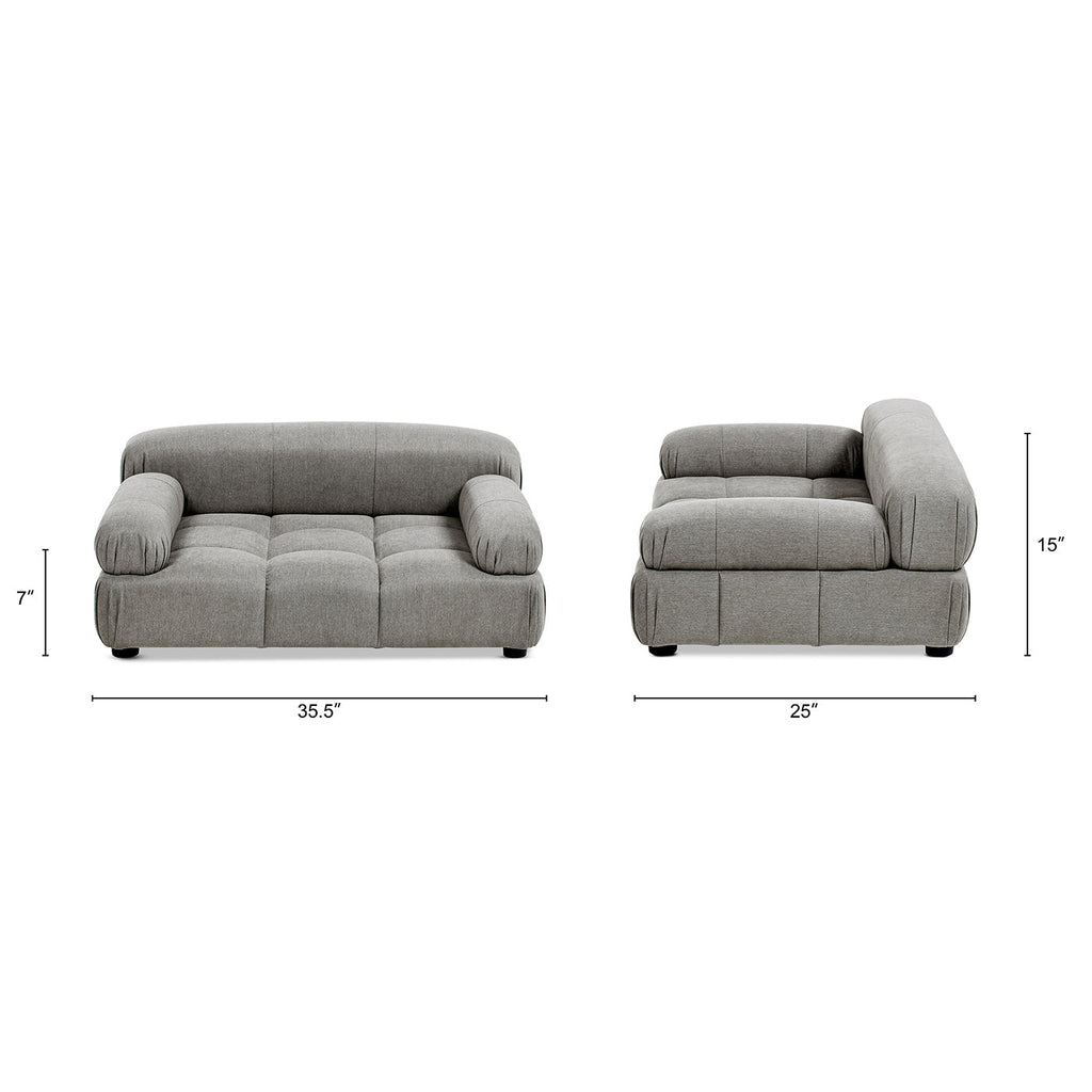 Velvet Pet Sofa with Bolstered Arms, Gray, Small to Medium Dogs