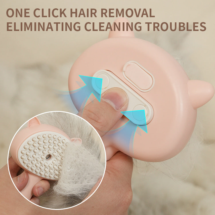 Rechargeable Pet Grooming Brush with Steam Massage, Yellow