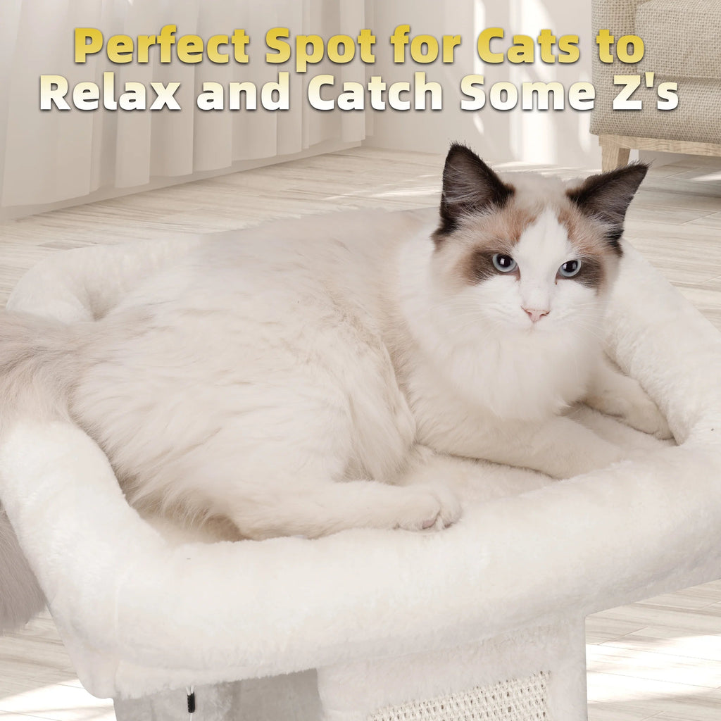 17.7" Cat Tree with Scratching Pad and Play Balls, Gray