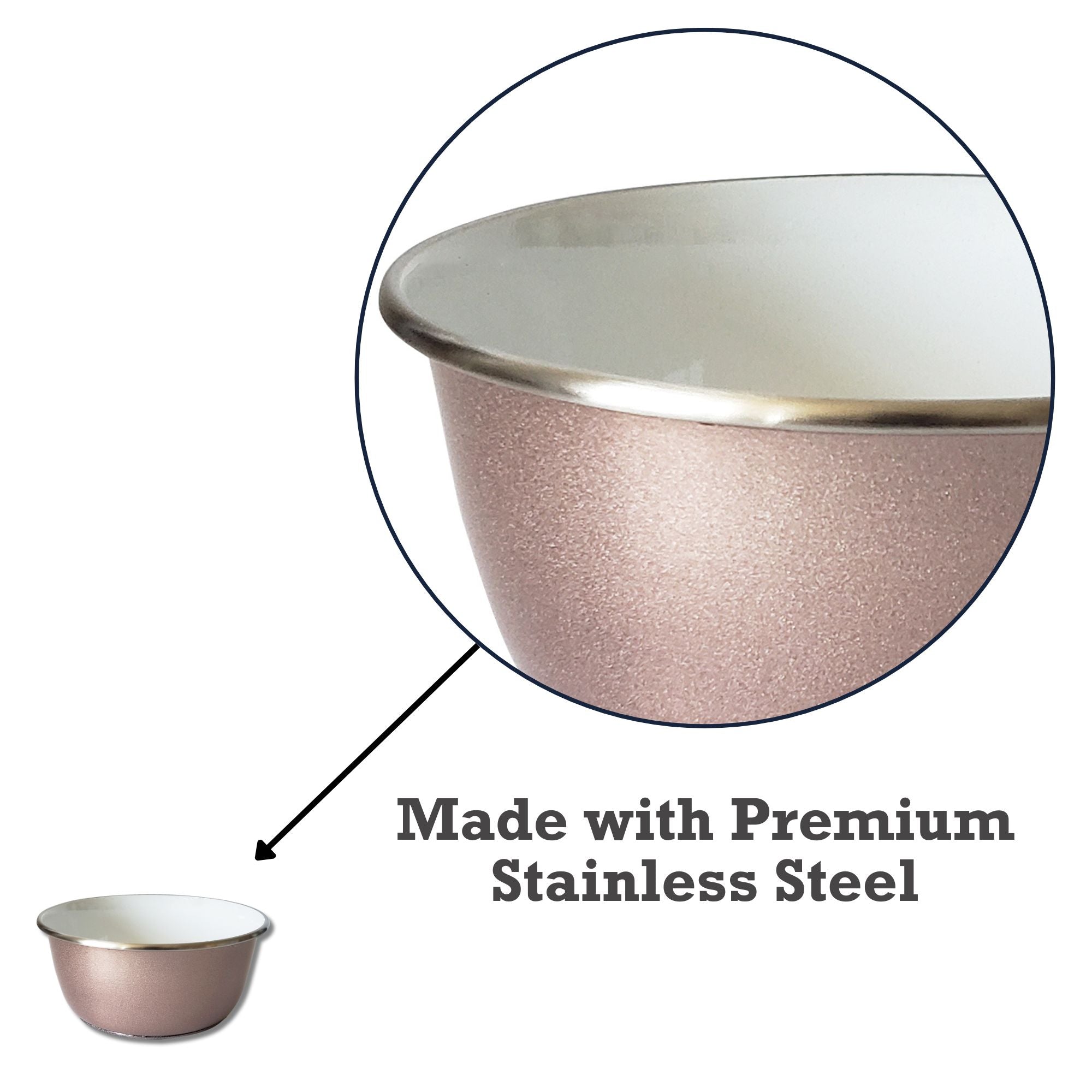 Deep Dog Bowl – Rose Gold Stainless Steel