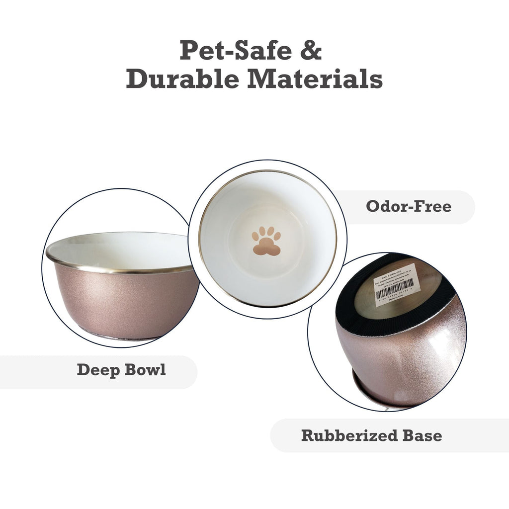 Deep Dog Bowl – Rose Gold Stainless Steel