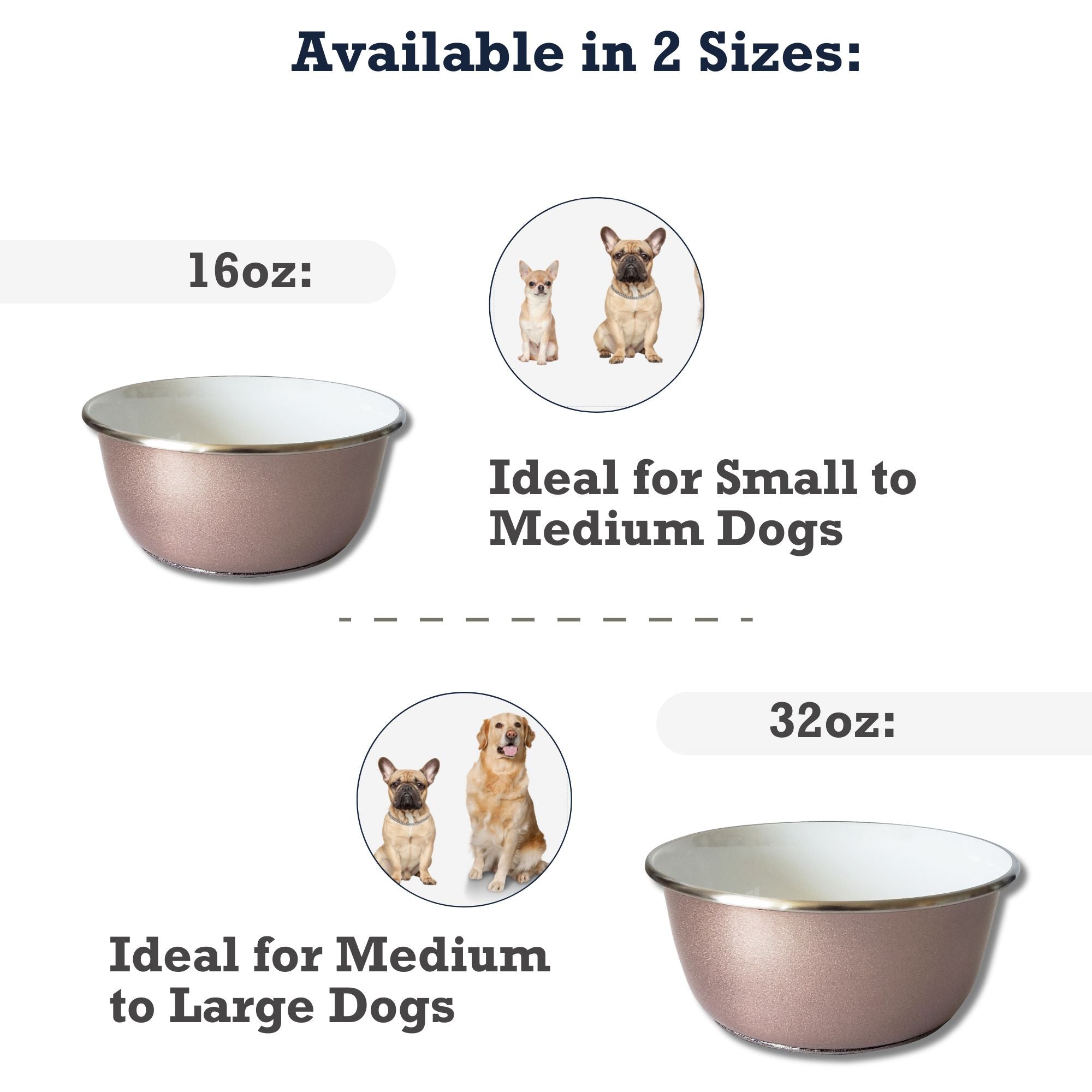 Deep Dog Bowl – Rose Gold Stainless Steel