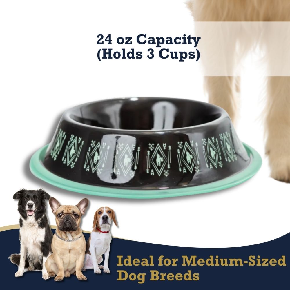 BOHO Unicorn Stainless Steel Dog Bowl with Non-Slip Base