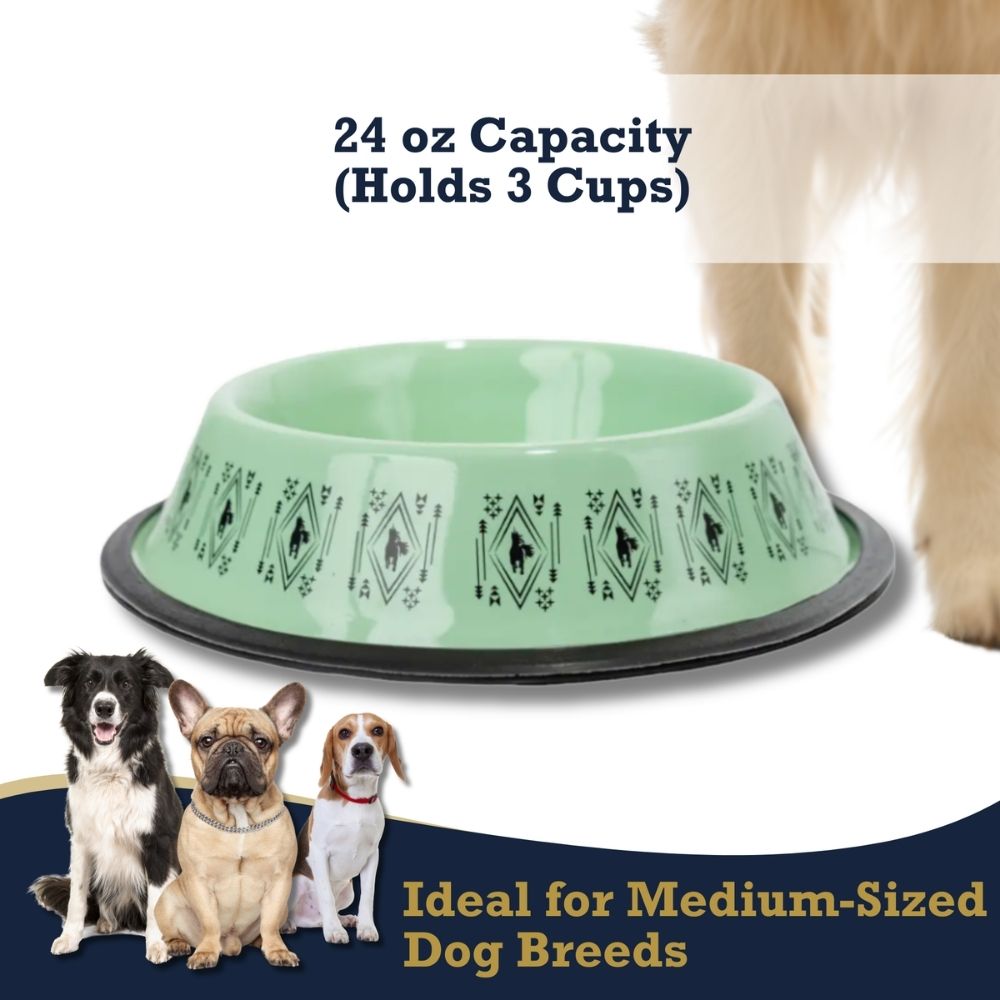 BOHO Unicorn Stainless Steel Dog Bowl with Non-Slip Base