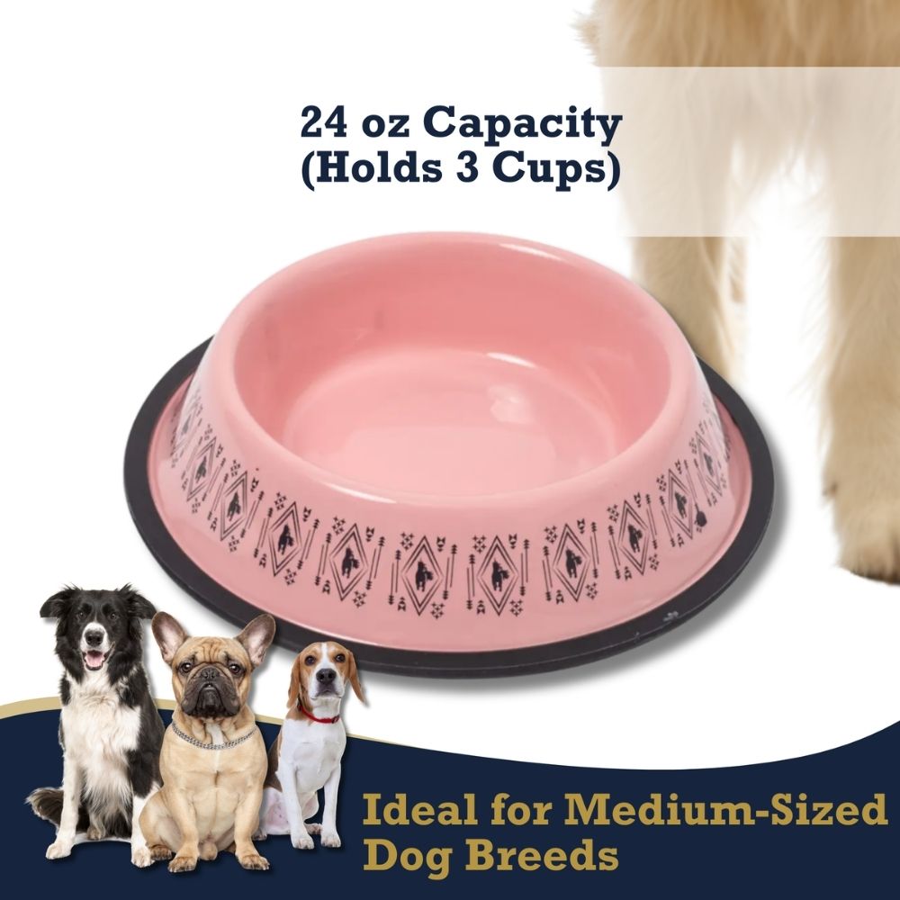 BOHO Unicorn Stainless Steel Dog Bowl with Non-Slip Base