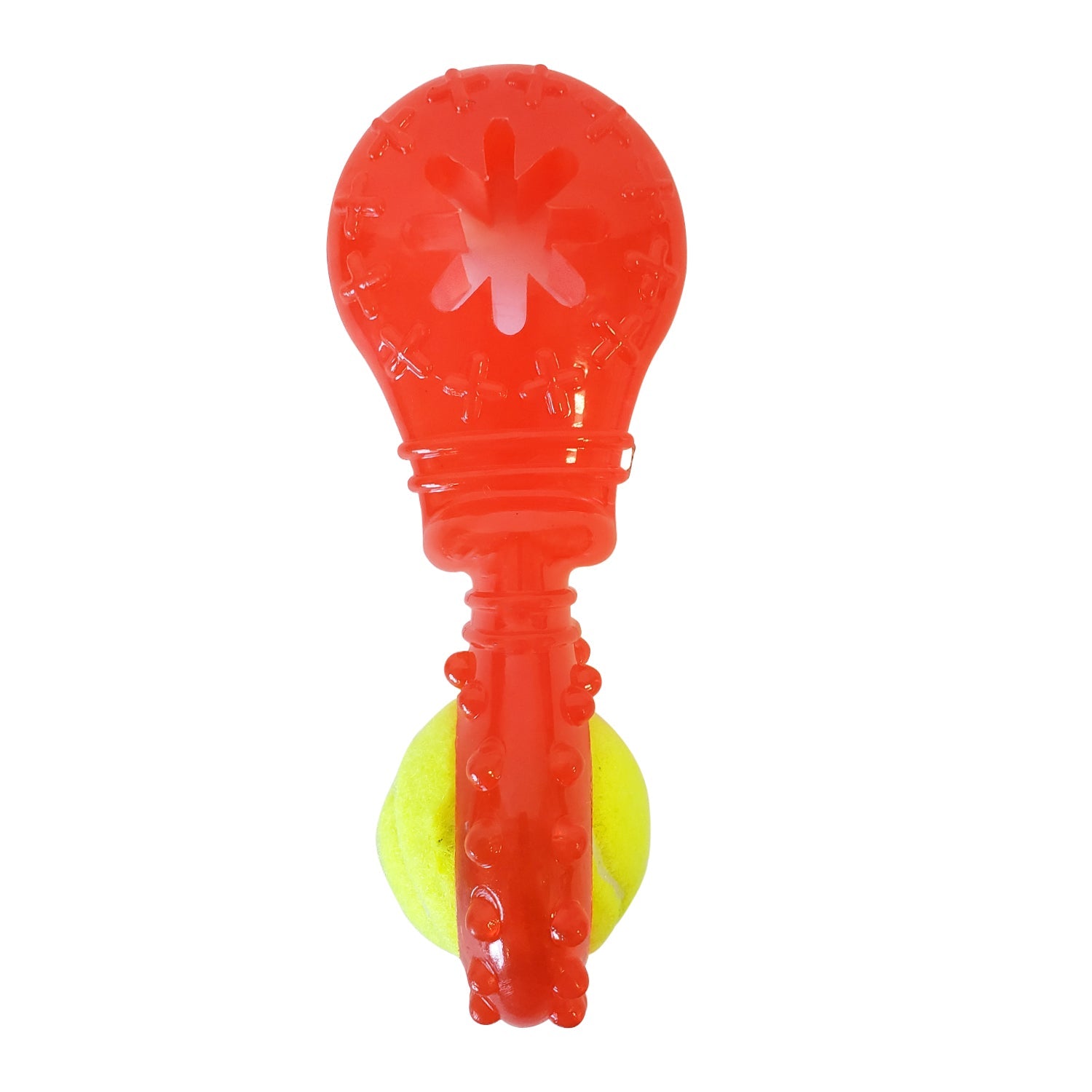 Squeaky TPR Dog Toy with Detachable Tennis Ball for Small Dogs