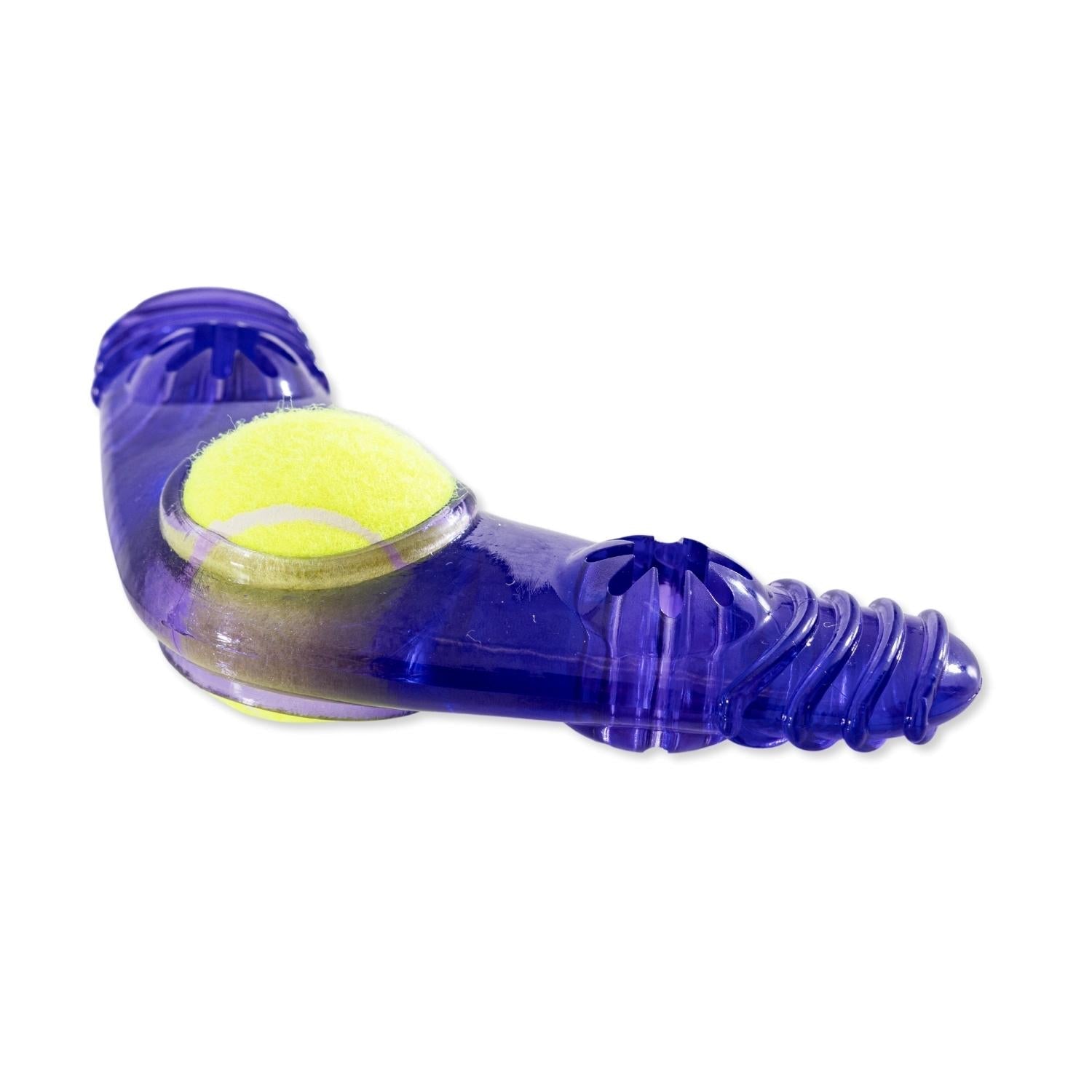 Boomerang TPR Dog Toy with Removable Squeaky Tennis Ball
