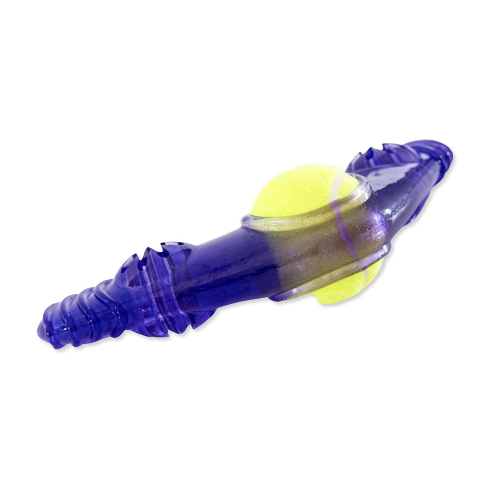 Boomerang TPR Dog Toy with Removable Squeaky Tennis Ball