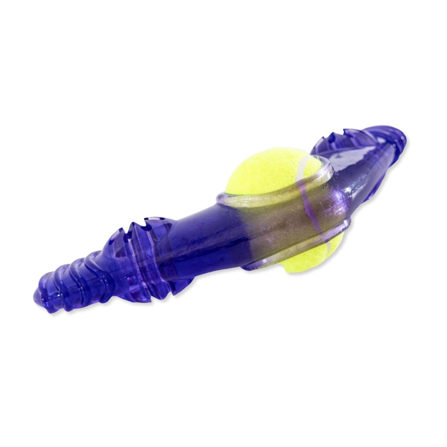 Boomerang TPR Dog Toy with Removable Squeaky Tennis Ball