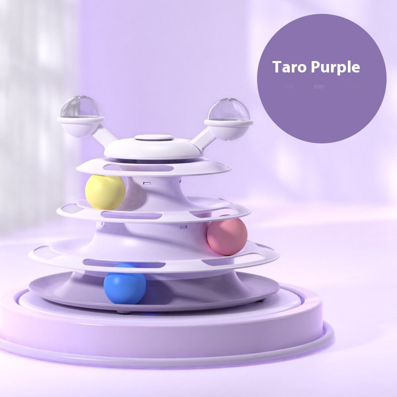 Four-Layer Cat Turntable Toy with Rotating Balls