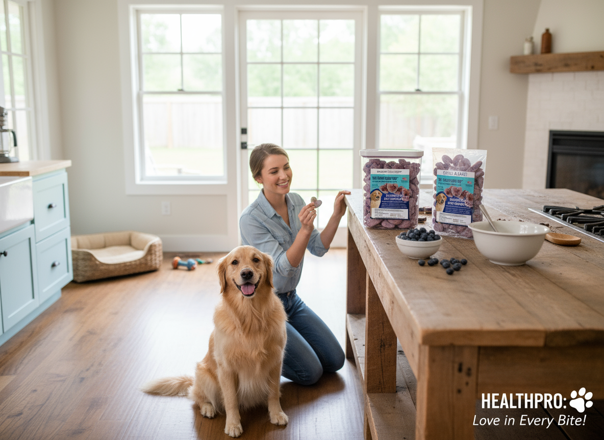 Blueberry Burst Dog Treats with Oat & Garbanzo Bean Flour