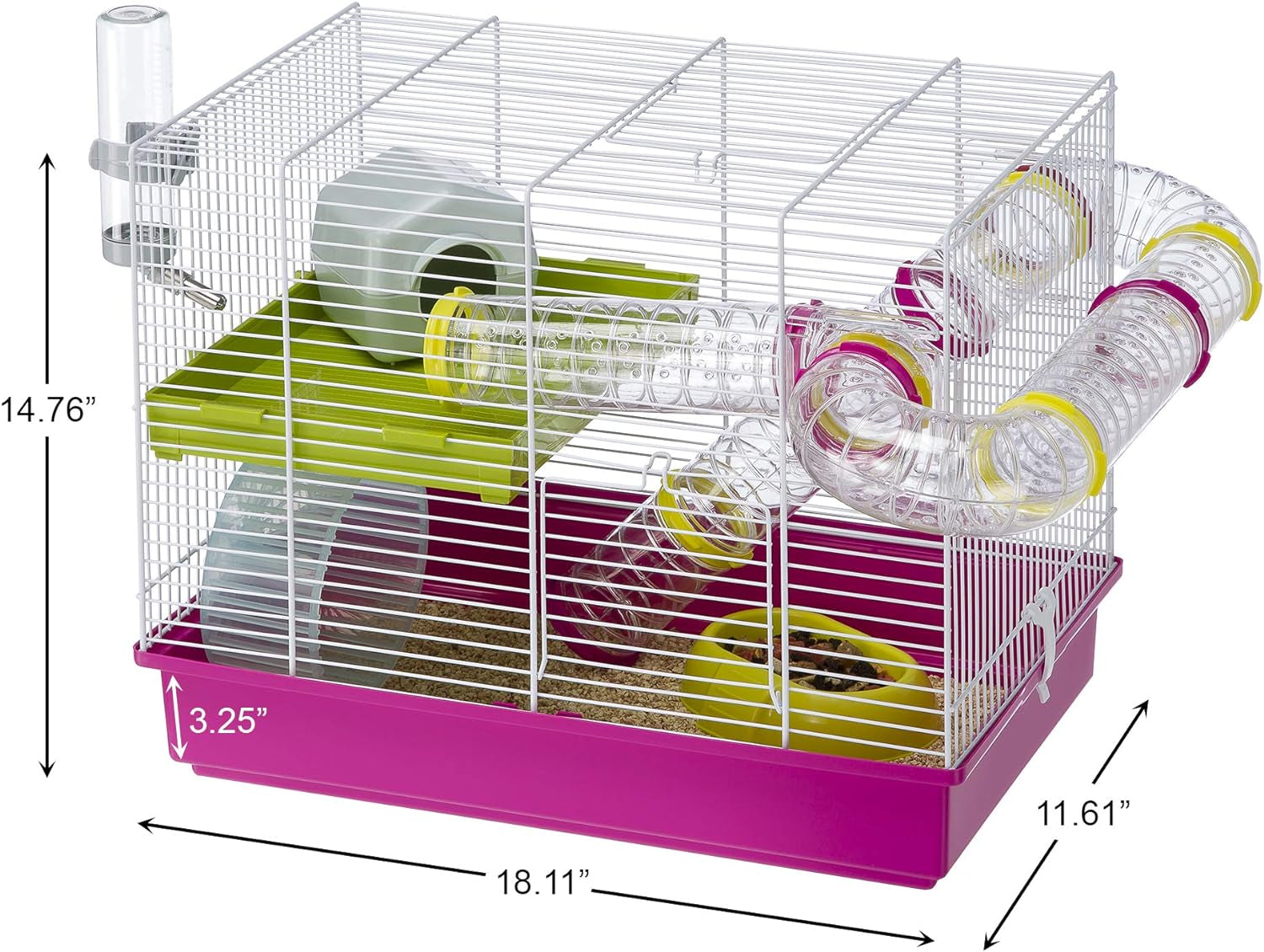 Interactive Hamster Cage with Accessories and Deep Base