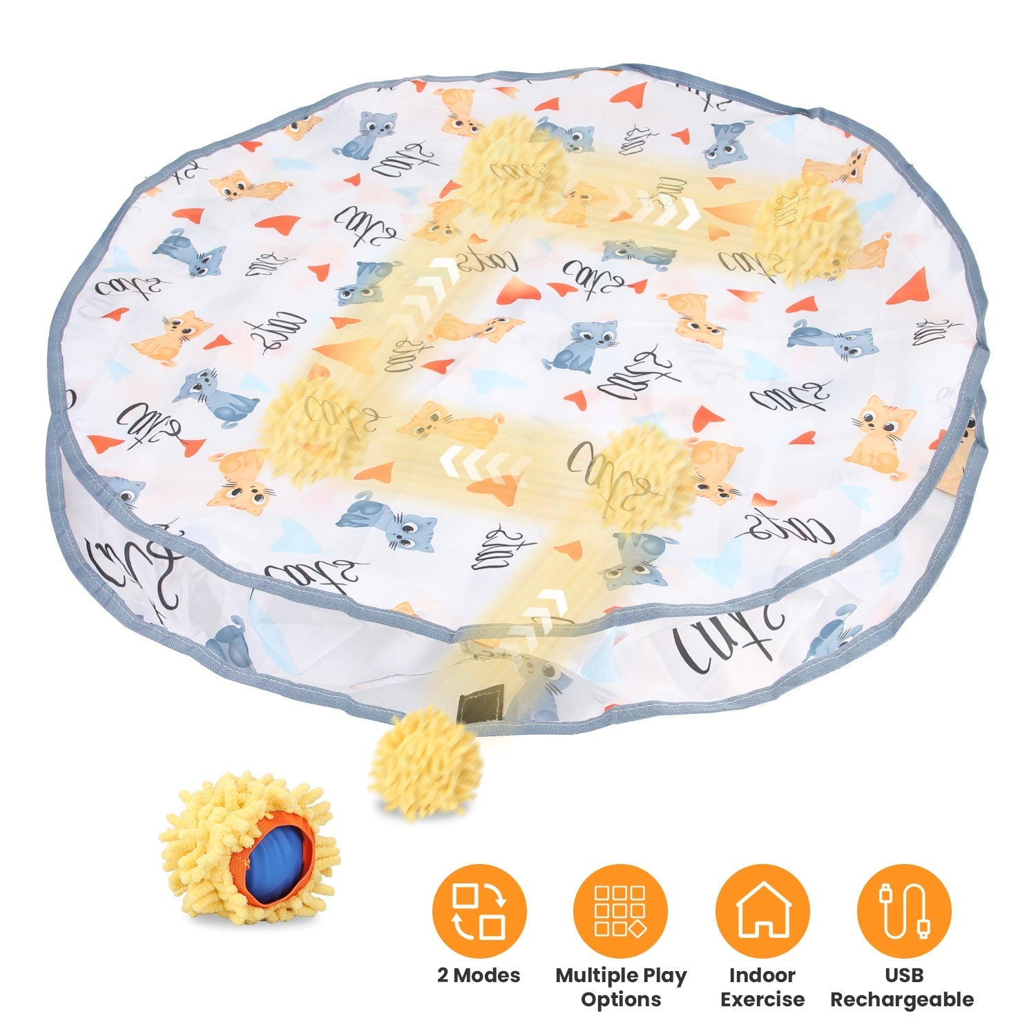 Interactive Rolling Ball Cat Toy with Rechargeable Battery