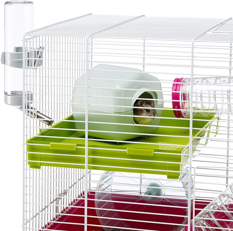 Interactive Hamster Cage with Accessories and Deep Base