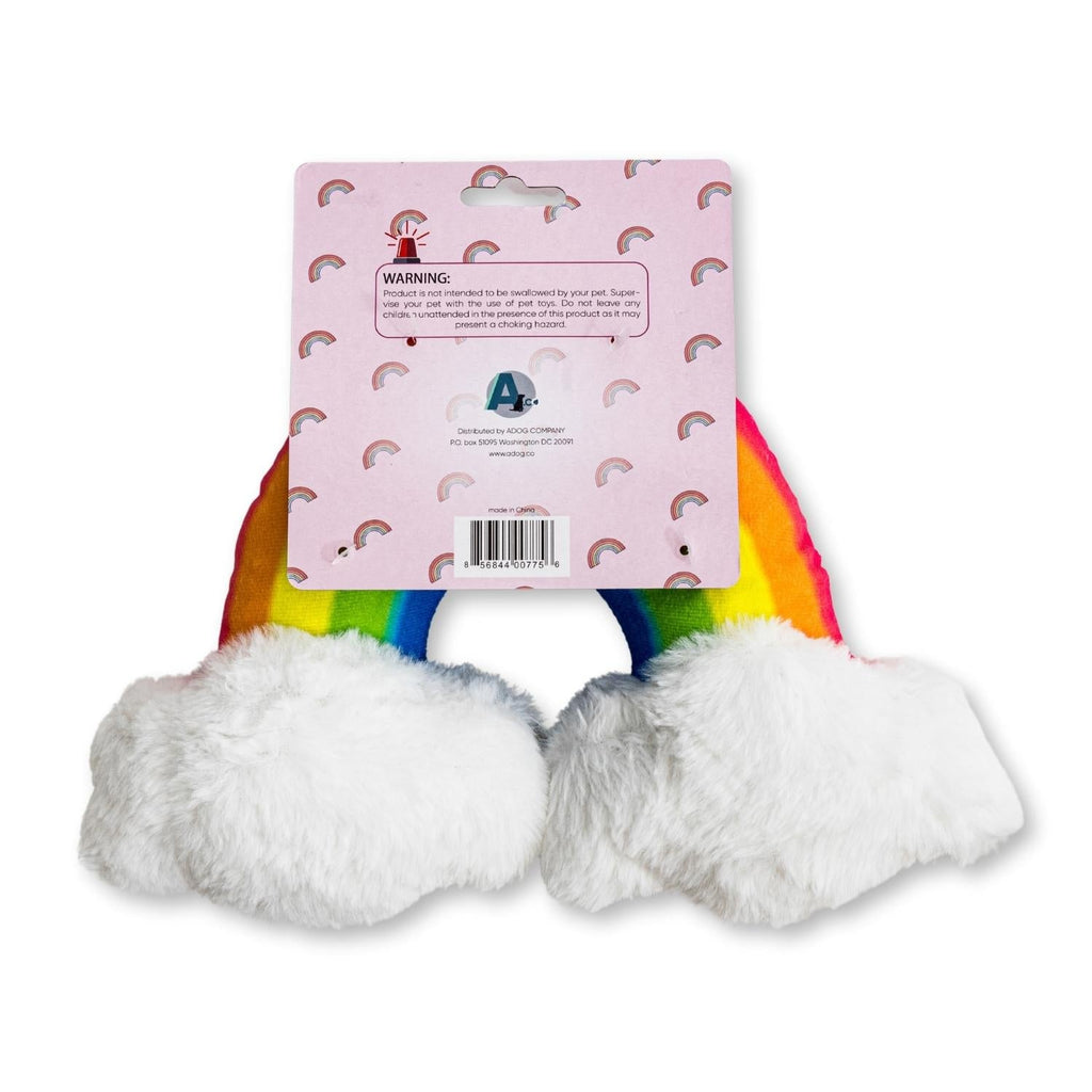 Magical Rainbow Plush Dog Toy with Squeaker and Crinkle Paper