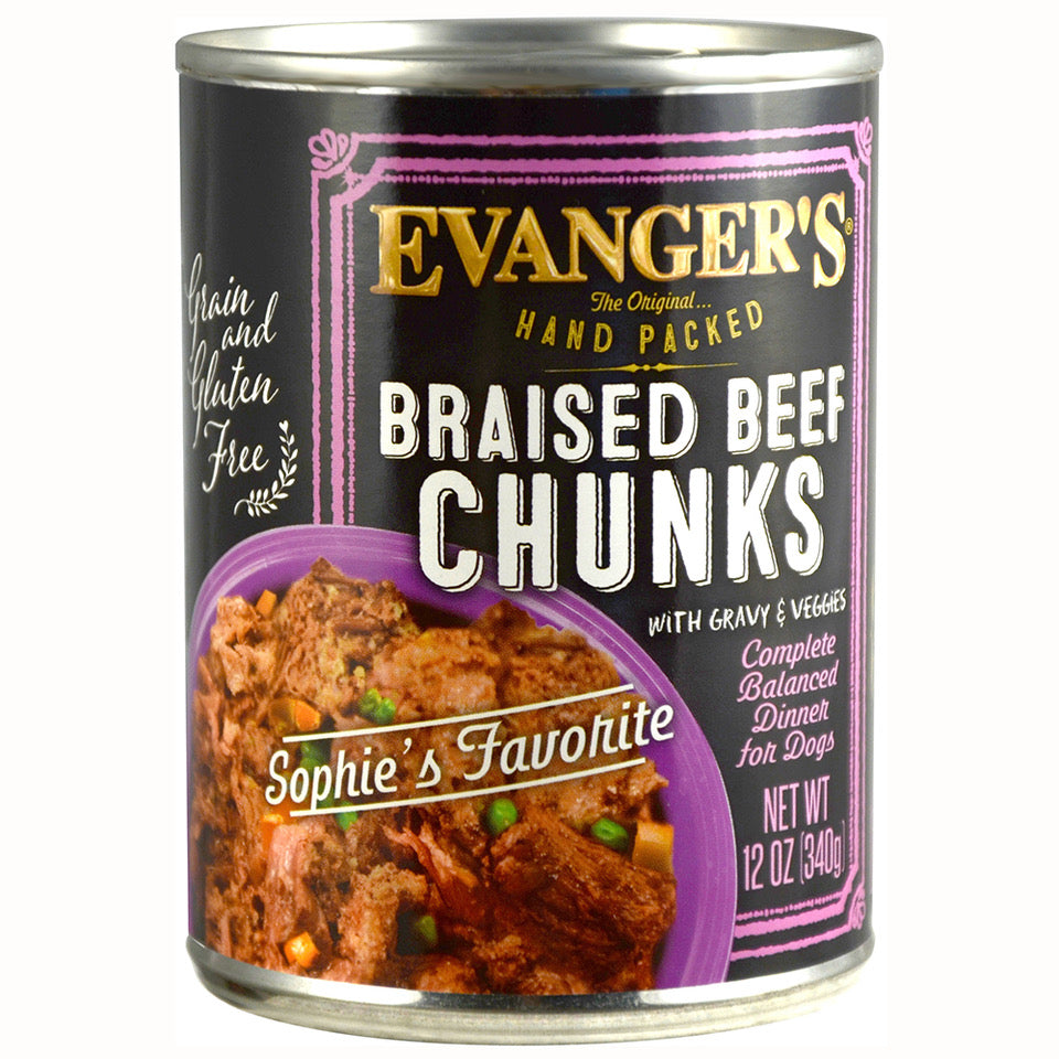 Braised Beef Chunks Dinner with Peas & Carrots Dog Food