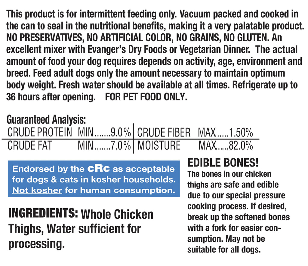 Whole Chicken Thighs for Medium & Large Dogs, Grain-Free