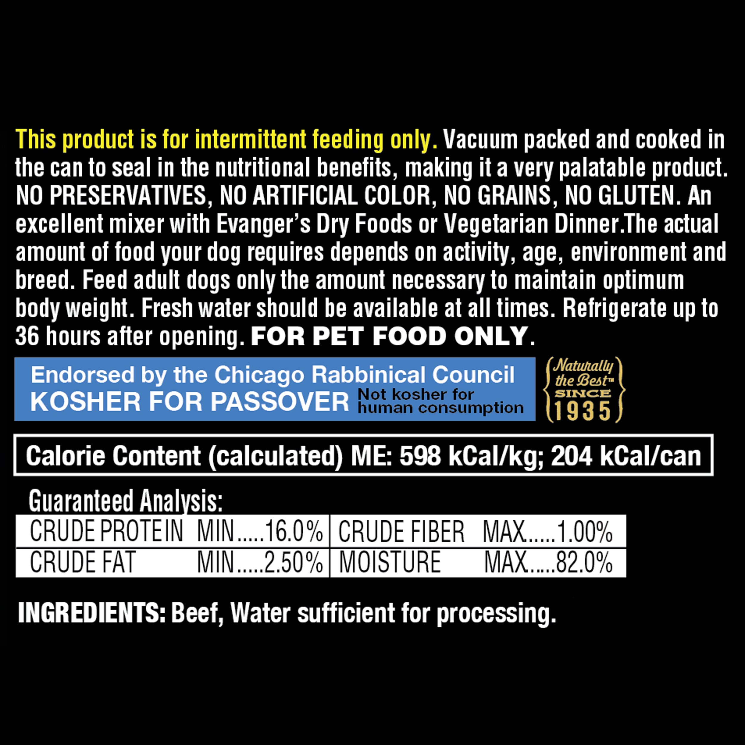 Hunk of Beef Grain-Free Wet Food for Dogs & Cats
