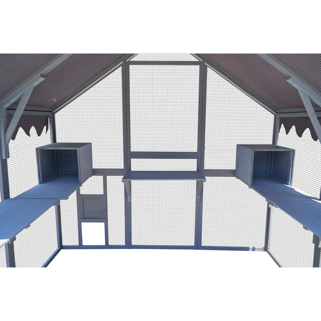 Extra Large Outdoor Cat Playpen House with Bridges and Sleeping Houses