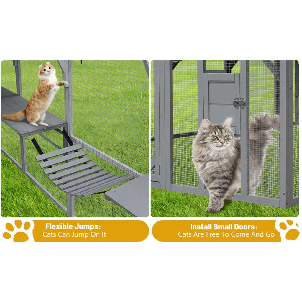 Extra Large Outdoor Cat Playpen House with Bridges and Sleeping Houses