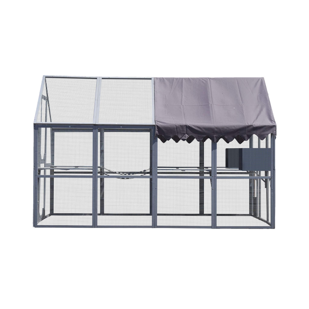 Extra Large Outdoor Cat Playpen House with Bridges and Sleeping Houses