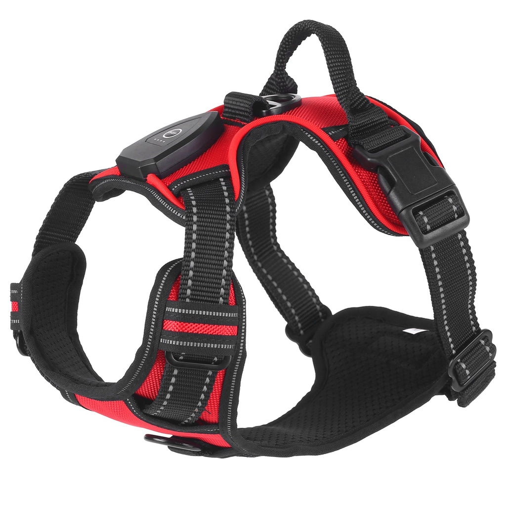 Rechargeable LED Dog Harness with No-Pull Design and Handle